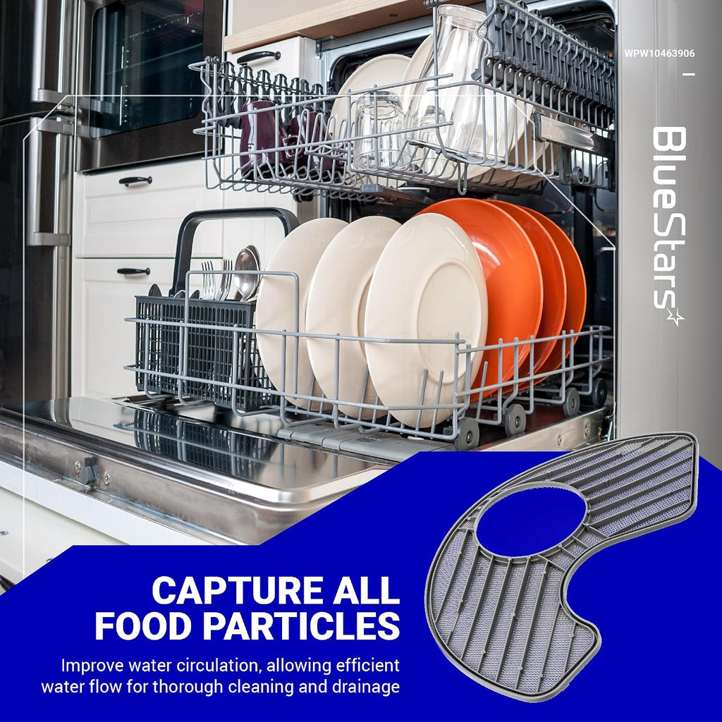BlueStars WPW10463906 Dishwasher Screen Filter Compatible with Whirlpool