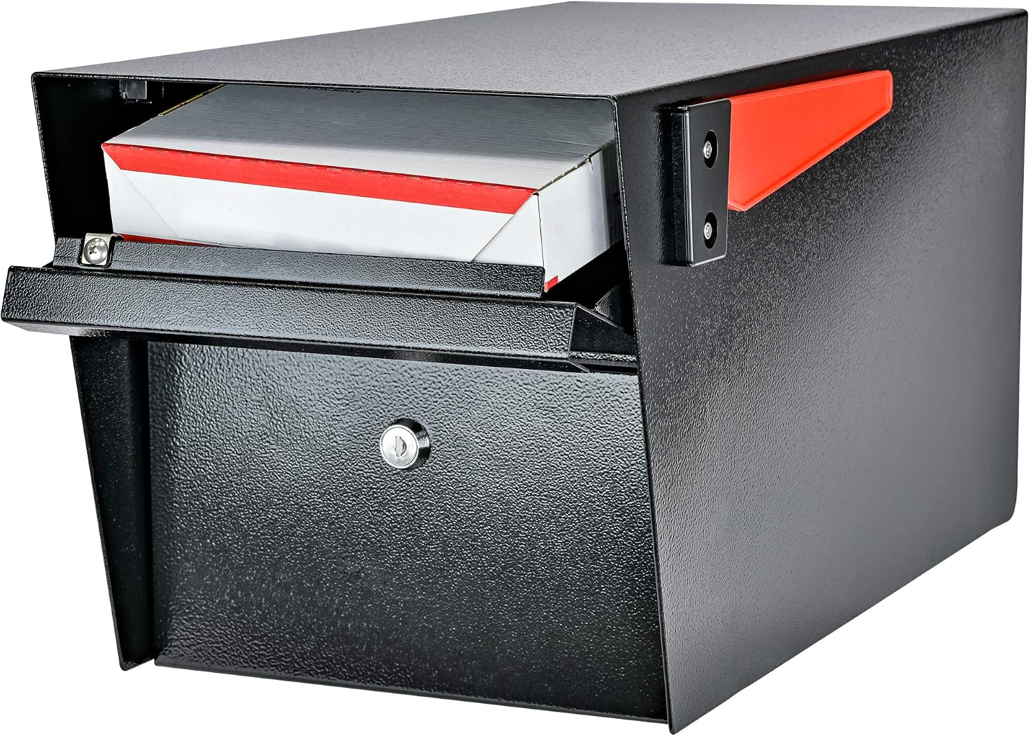Mail Manager Modern Locking Post Mount Mailbox, USPS Approved | Patented anti-pry lock, accepts small packages