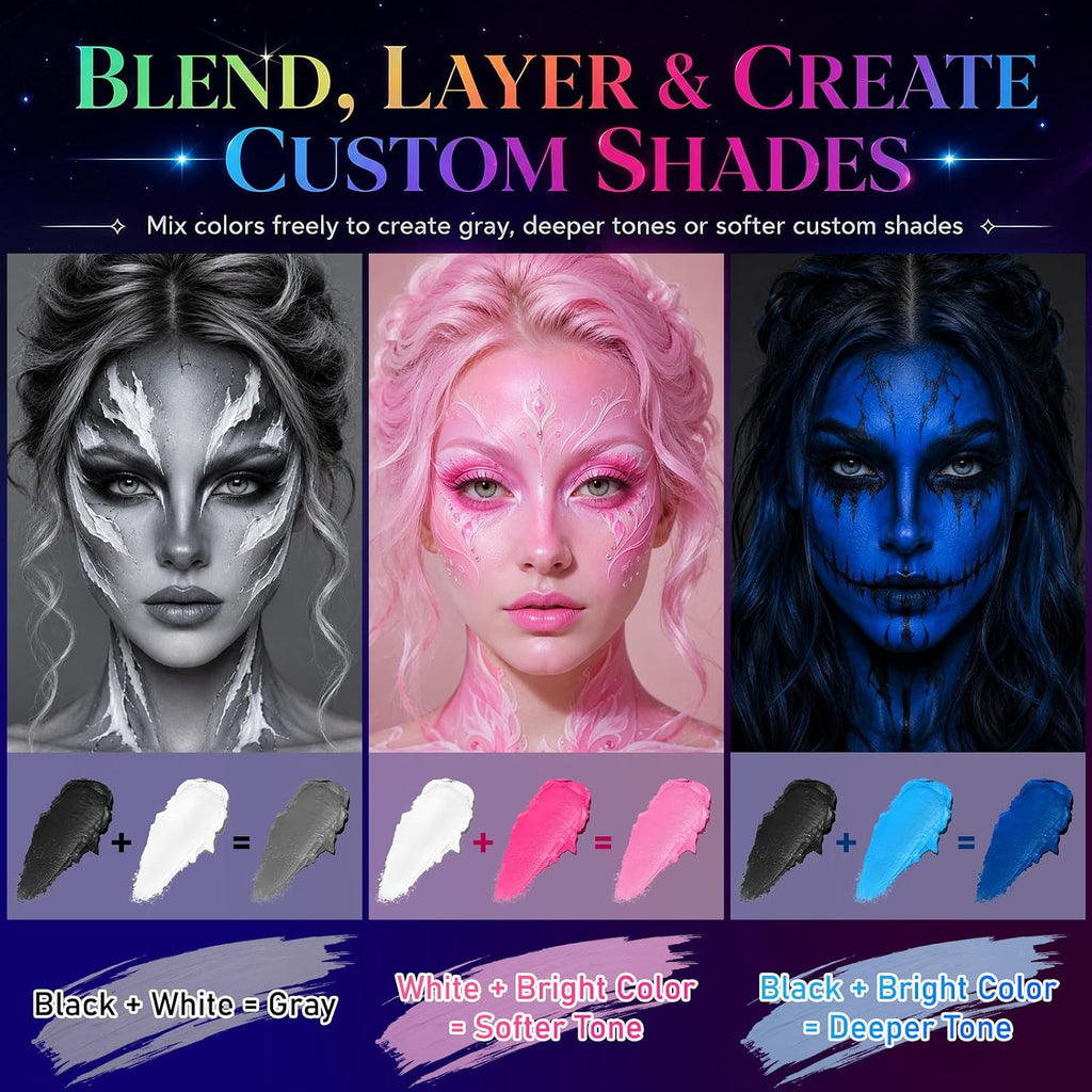 Athena Basic Face Body Paint Palette 12 Colors Oil-Based SFX Kit