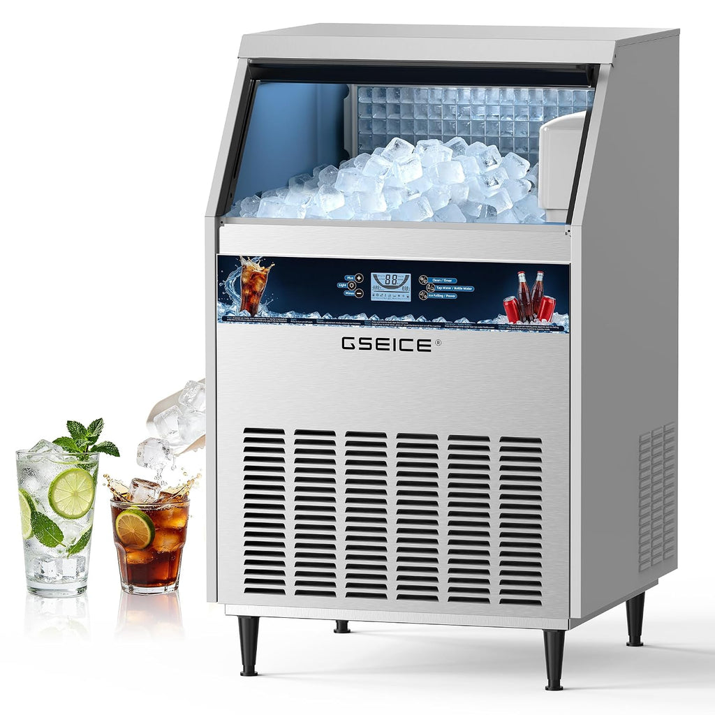 Commercial Ice Maker Machine (550lbs/24H with 130lbs Ice Storage)