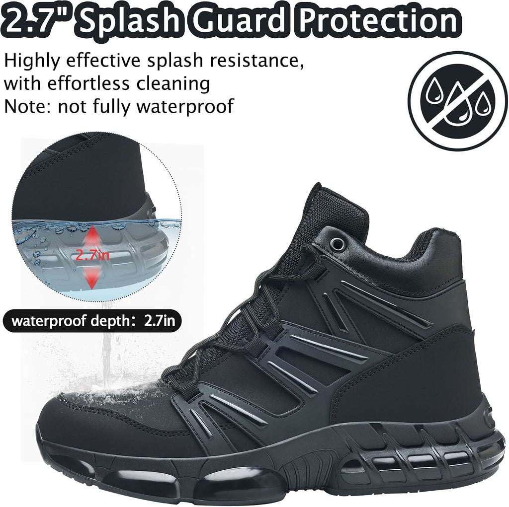 Steel Toe Work Boots for Men Women, Waterproof Steel Toe Boots | Lightweight, Air Cushion, Puncture Resistant