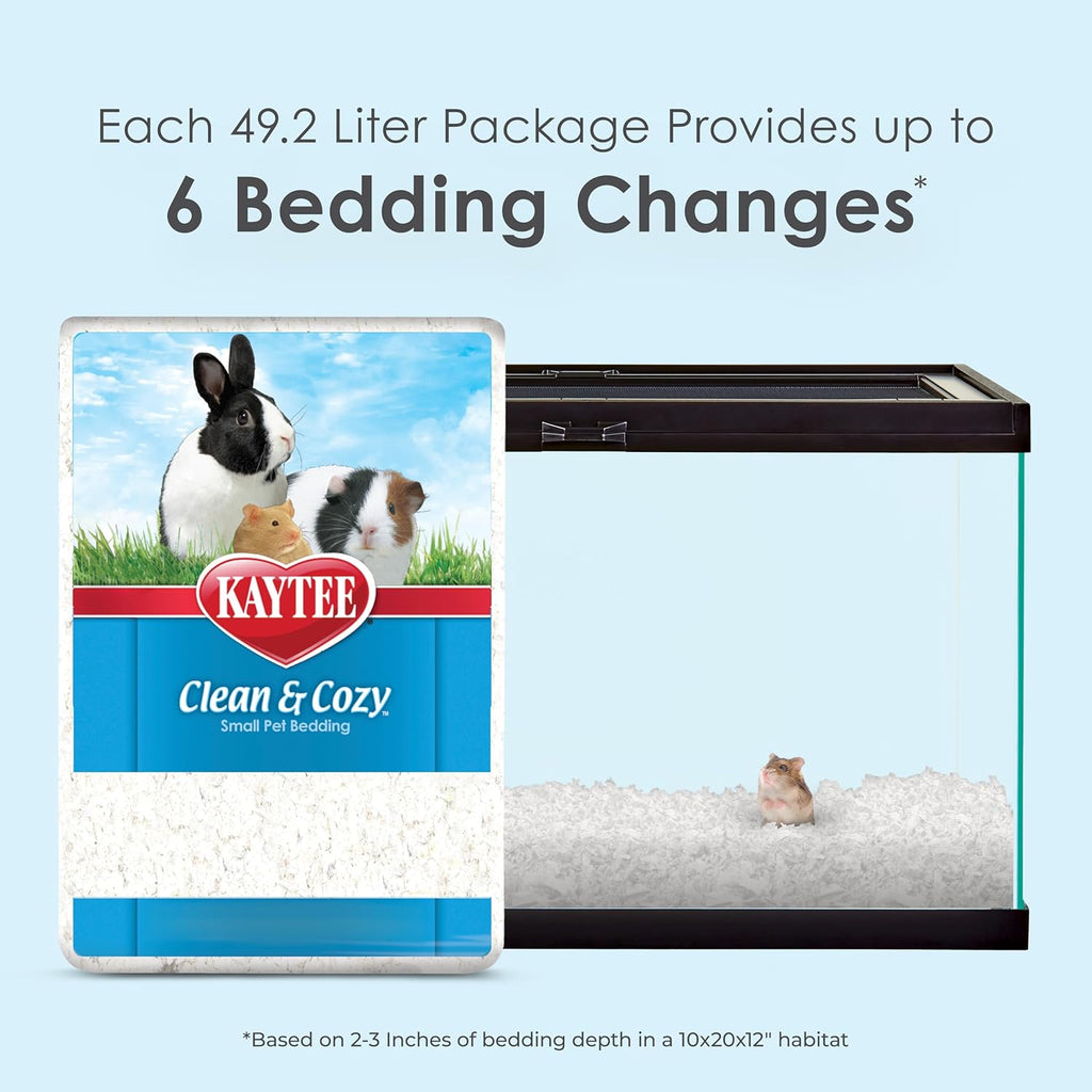 Clean & Cozy White Paper Bedding, Made for Small Animals, 49.2 Liters