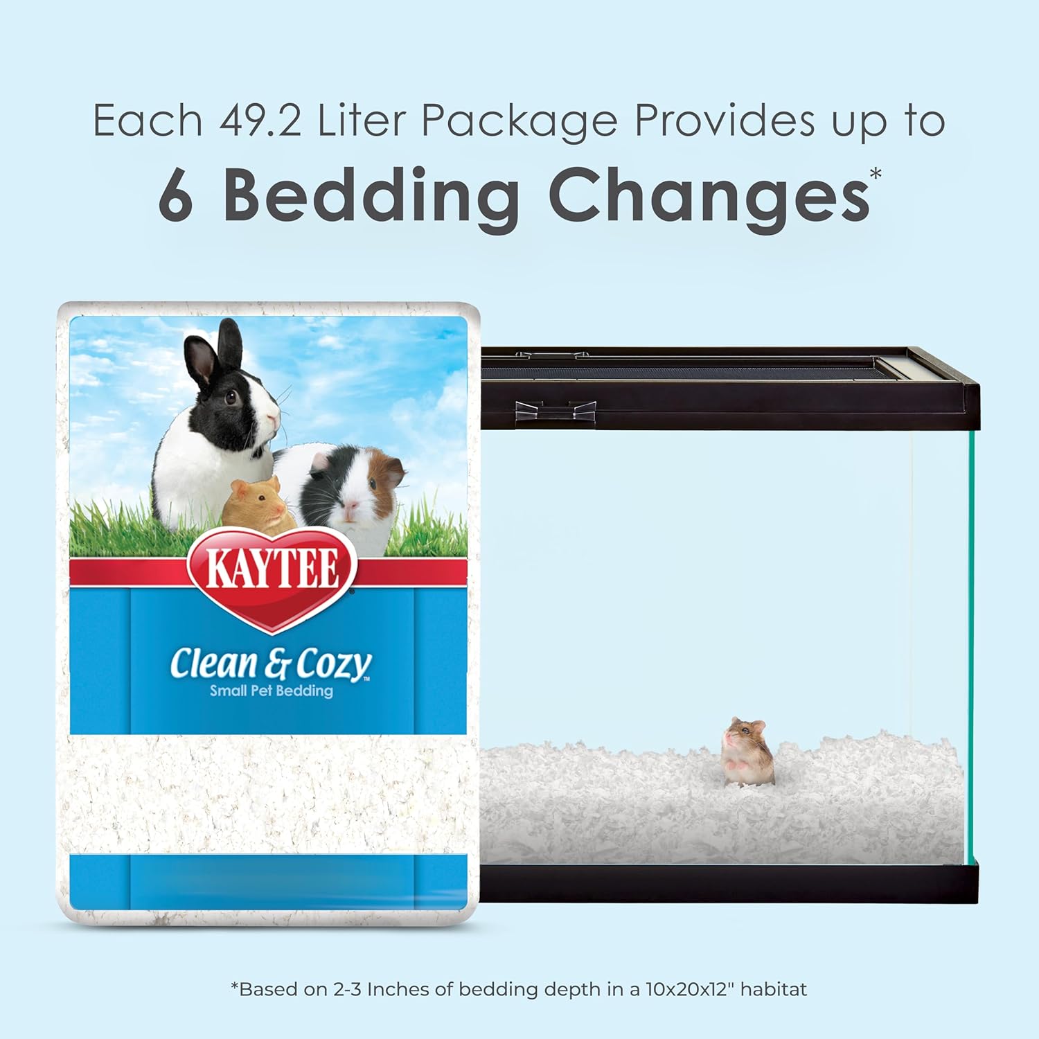 Clean & Cozy White Paper Bedding, Made for Small Animals, 49.2 Liters