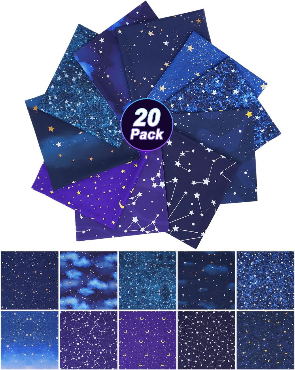 20 Pack 100% Cotton Precut Quarters Fabric Bundles,10”x 10” Quilting Fabric for Sewing,Precut Quarter Bundles Cotton