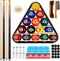 71 Pcs Premium Pool Table Accessories Set | Billiard Set, Pool Ball, Cue Sticks with Tip, Triangle Rack, Chalk, Brush