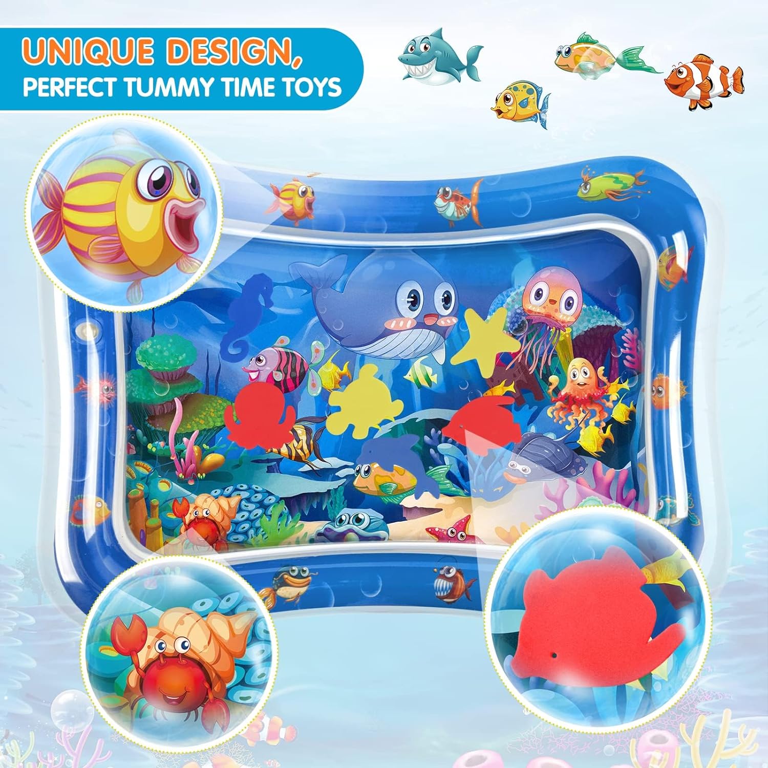 Inflatable Tummy Time Mat Premium Baby Water Play Mat for Infants and Toddlers Baby Toys for 3 to 24 Months