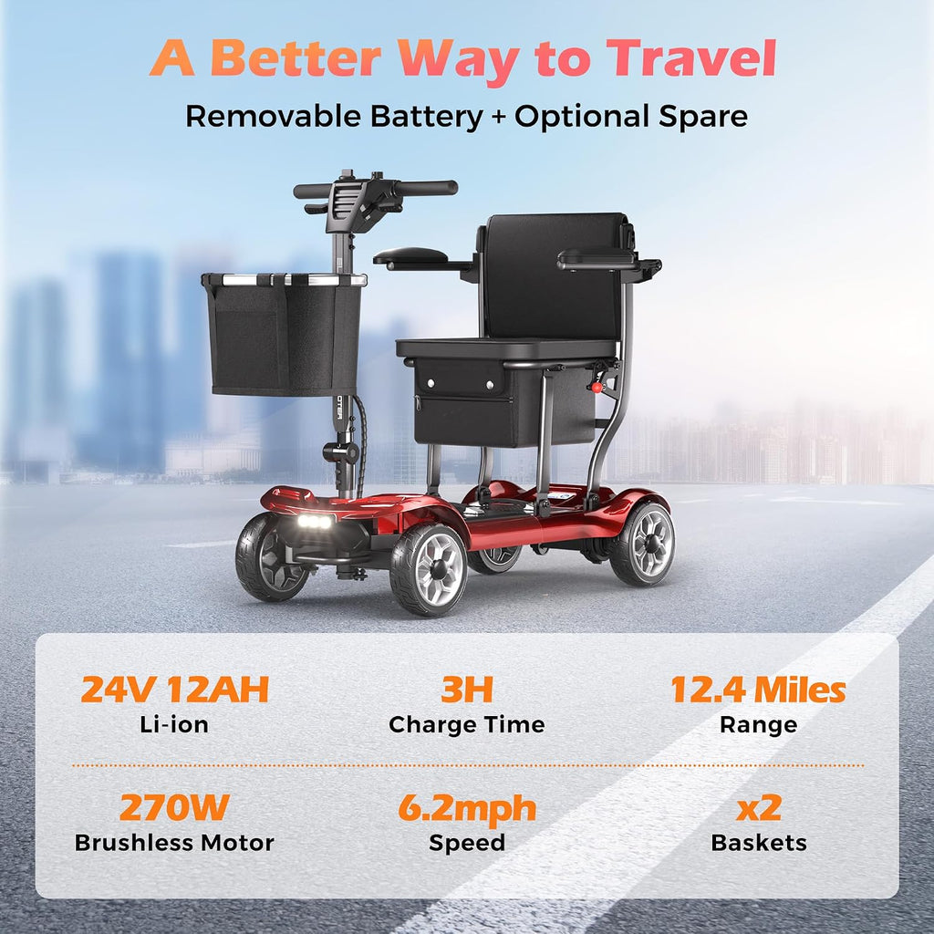 Lightweight Mobility Scooter for Adult & Seniors Cruise & Airline Approved