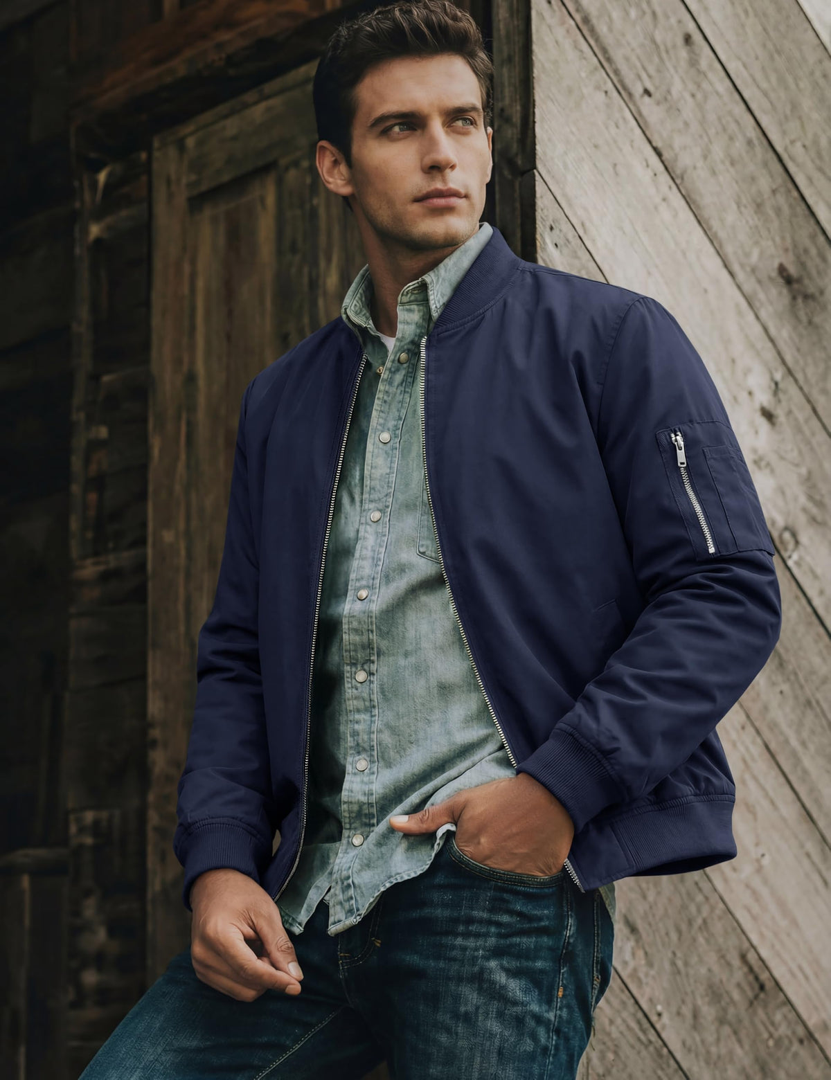Jackets for Men Bomber Jacket Lightweight Men Jacket Lightweight Mens Windproof Jacket Baseball Coat Full Zip