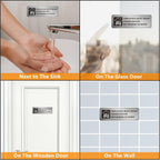 Employees Must Wash Hands Sign, (2 Pack) Self-adhesive Metal Signage for Office Bathroom, 9 x 3 Inch Waterproof