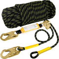 TRSMIMA Rope Harness Safety Lanyard：25ft Roofing Rope Fall Protection | Vertical Safety Harness Rope With Grab Snap