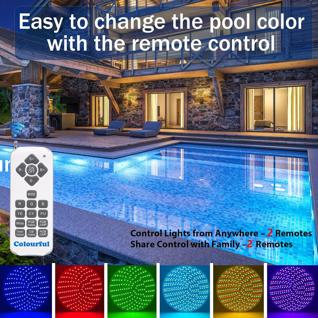 12V 50W LED Color Changing Pool Lights for Inground Pool, Swimming Pool Light Bulb with Remote, E26 Replacement