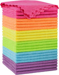 Microfiber Cleaning Cloth, 24 Pack Highly Absorbent Cleaning Rags, Household Cleaning Supplies, Reusable Microfiber