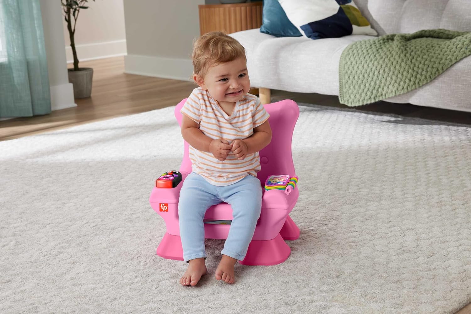 Fisher-Price Laugh & Learn Smart Stages Chair, Pink | Pretend Chair with Lights & Educational Music, Toddler Toy for