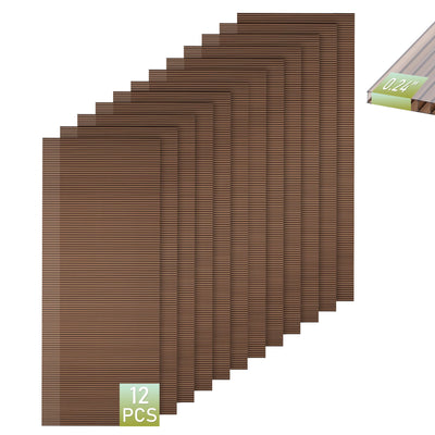 12 Pcs 5'x2' Polycarbonate Greenhouse Panels, 0.24" Brown