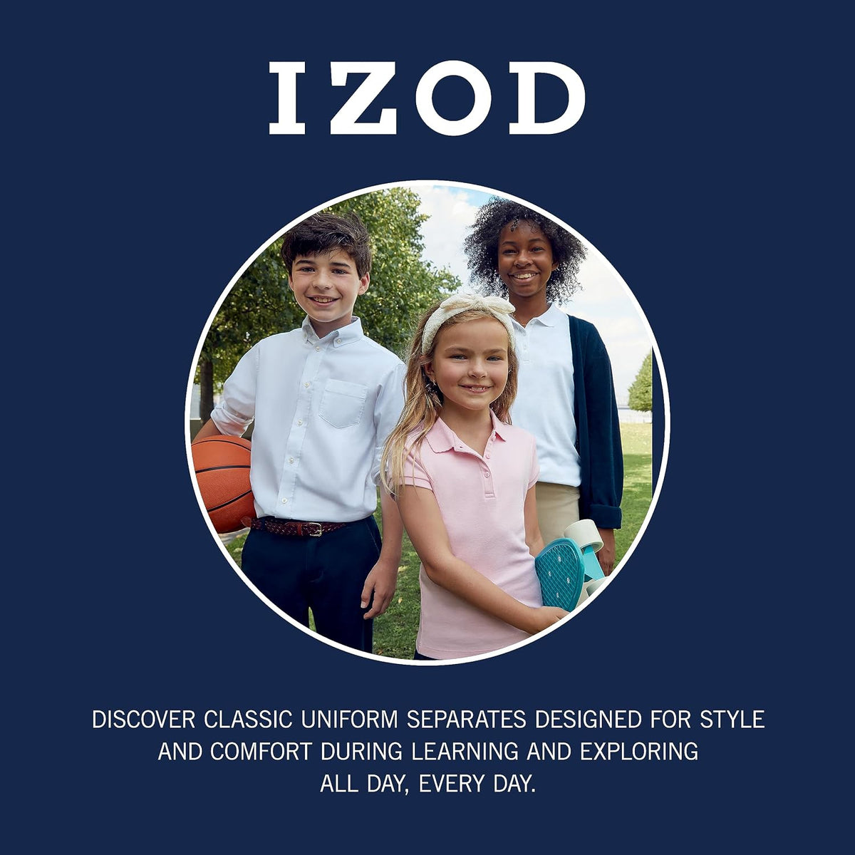 Boys' School Uniform Short Sleeve Polo Shirt, Button Closure, Comfortable & Soft Pique Fabric