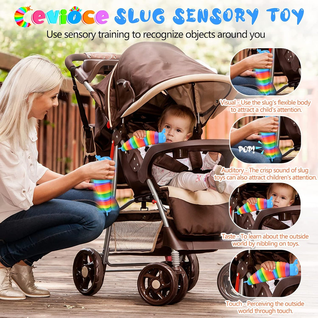 Fidget Slug Toy, Sensory Slug Fidget Toys for Kids & Adults, 1 PC Autism Sensory Toys for Children Toddlers, Toddler