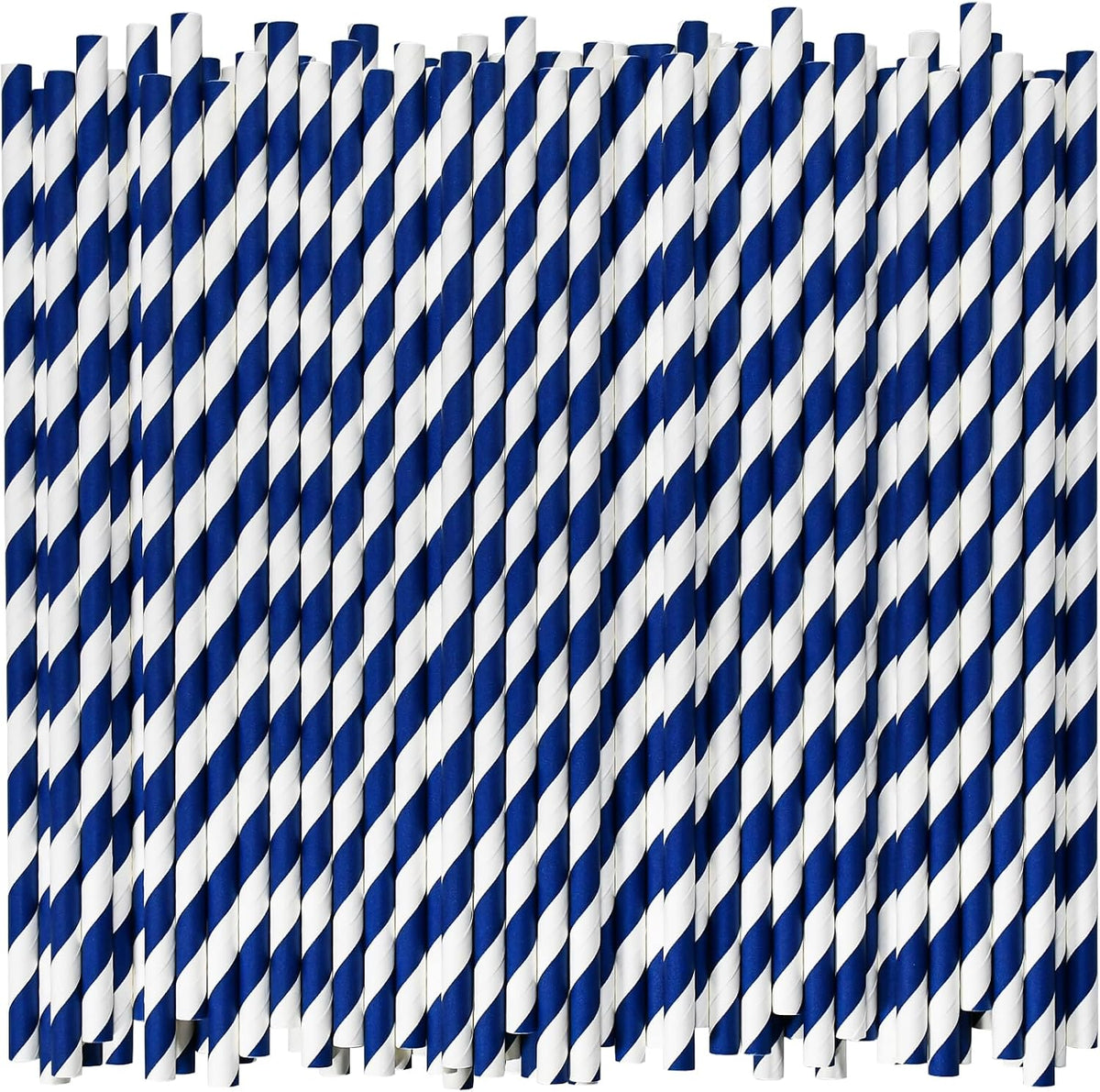 Navy Blue Paper Drinking Straws Bulk 1000 Ct Biodegradable 7.75" Disposable