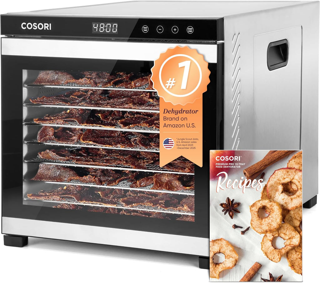 Food Dehydrator, 10 Stainless Steel Trays with 16.2 ft² Drying Space