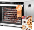 Food Dehydrator, 10 Stainless Steel Trays with 16.2 ft² Drying Space