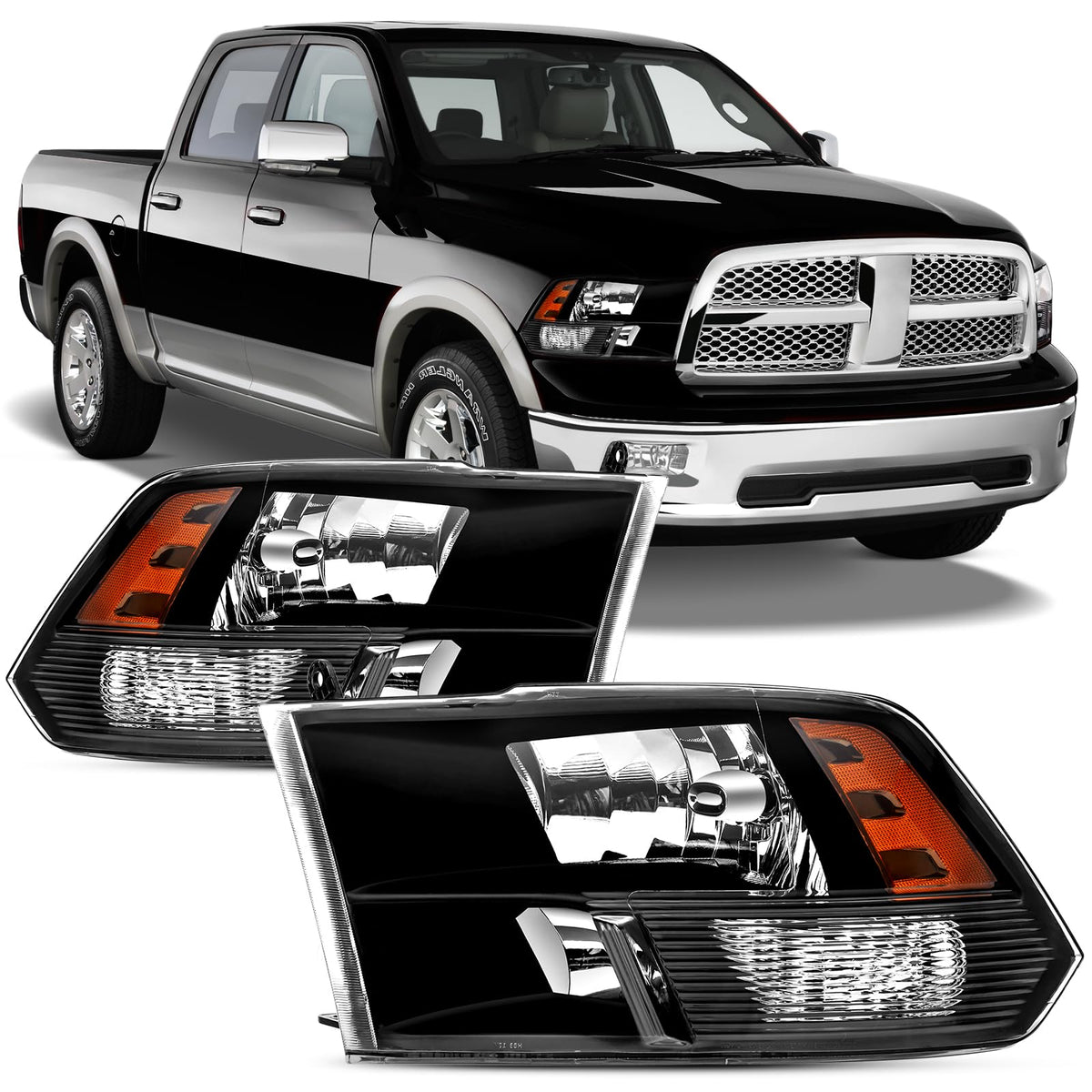 Headlights Assembly For 2009-2018 Dodge Ram 1500 2500 3500