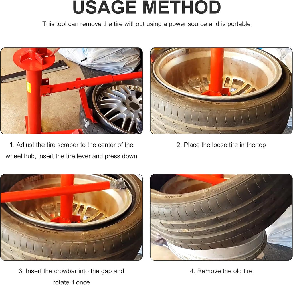 Manual Tire Changer, Portable Hand Bead Breaker Mounting Tool for 8" to 16" Tires, Compatible for Car Truck Trailer