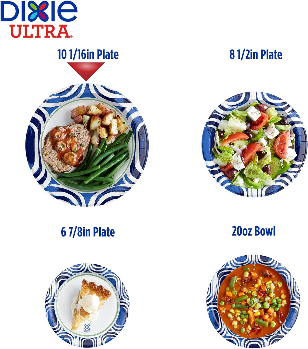 Large Paper Plates 10 Inch, Heavy Duty Disposable Plates, 44 ct