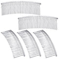 5 Pcs Metal Wire Hair Combs for Bridal Veil,30 Teeth,White K