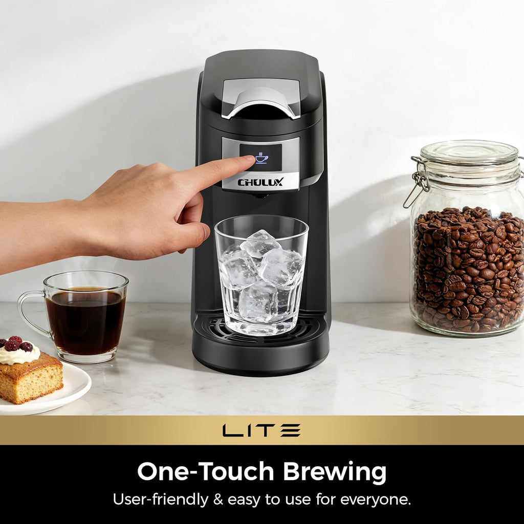 Lite Single Serve Coffee Maker for K Cup Capsule with One Touch Brew | Boiler Fast Heating System, Unique Split-Flow