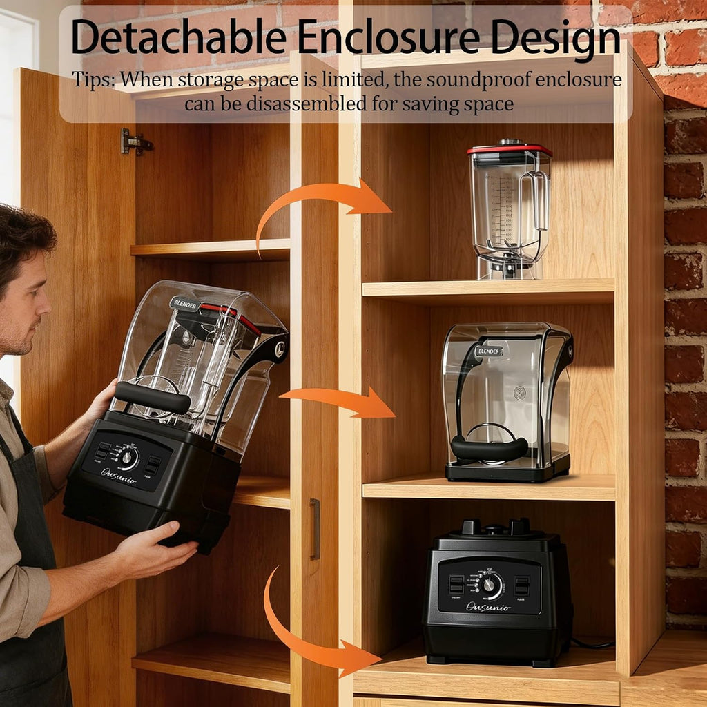 Commercial Blenders for Smoothies with 5 Preset Programs 2200W, 64oz