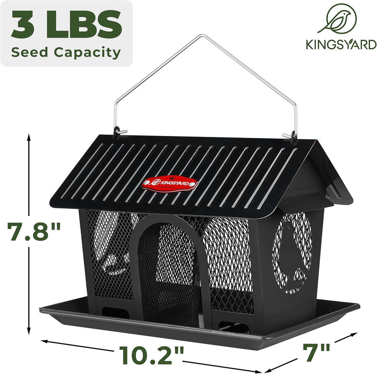 Wild Bird Feeder for Outdoors Hanging, All Metal