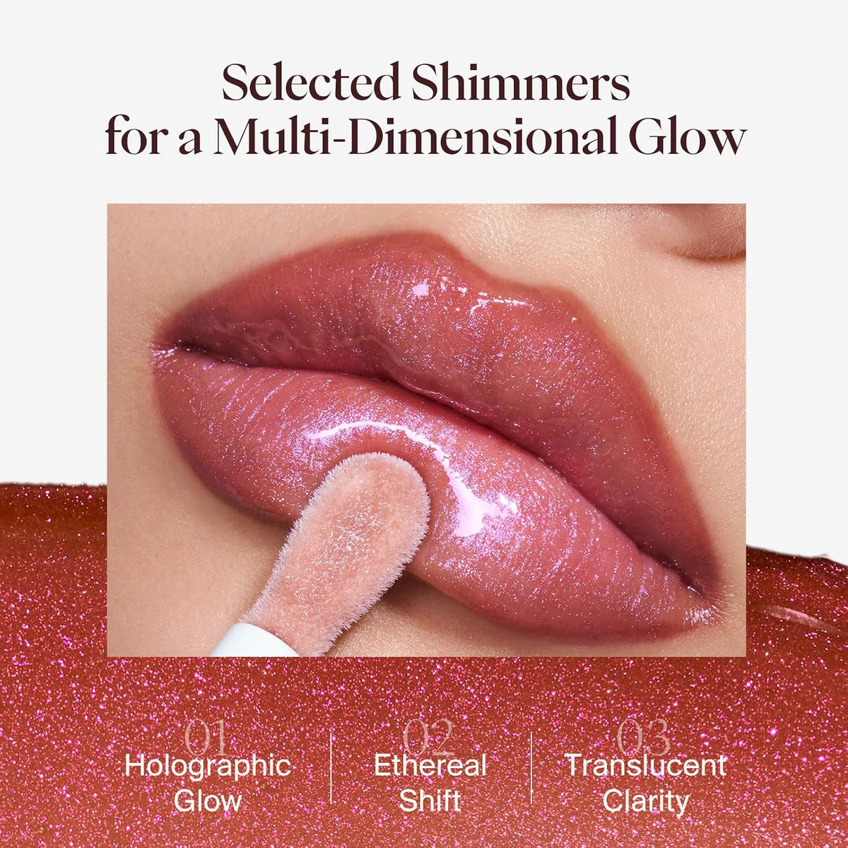 Cat Eye Lip Gloss High Shine Plumping Tint Shimmer Holographic Glow Moisturizing Non-Sticky Lip Makeup Gift