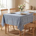 Blue Rectangular Tablecloth, 60×84 Inch, Farmhouse Decor