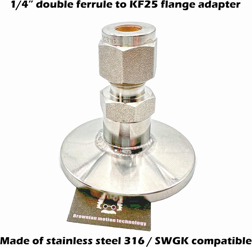 1/4 inch Swagelok to KF25 NW25 Flange Adapter Fitting Compression Fitting Double Ferrule Type Fitting (1, 1/4 in)