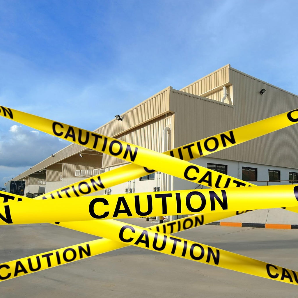 High-Visibility Yellow Barricade Caution Tape 2-Pack Safety Roll Set 3" x 1000Ft Tear-Resistant Non-Adhesive Strip