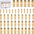 48PCS 6-Size Brass Dot Air Line Fitting Kit,1/8"-1/2" Straight Union