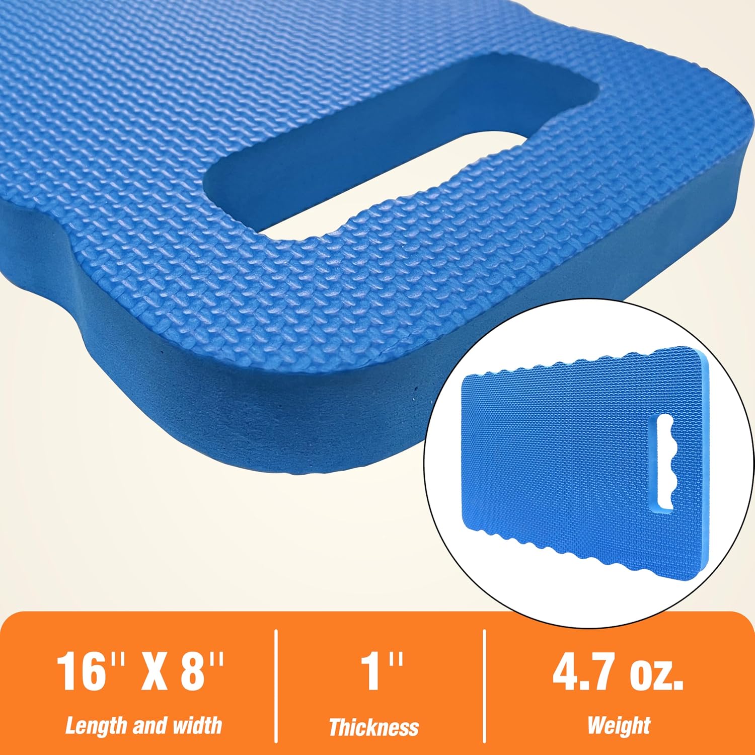 Garden Kneeling Pad - for Gardening, Baby Bath, Yoga, Pilates, Exercise, 16"x8"x1", Blue
