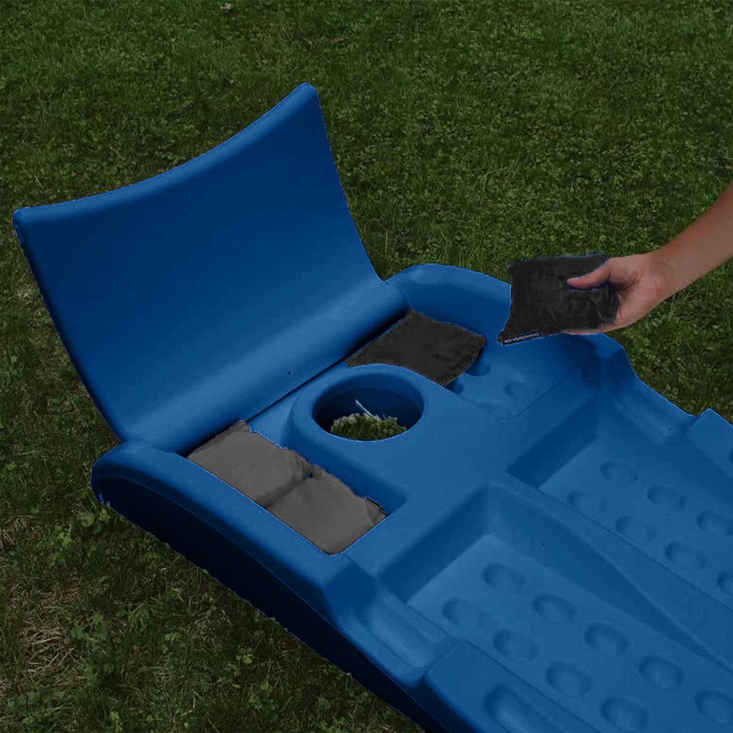 All Weather Corntoss Bean Bag Cornhole Yard Game Set for Indoor and Outdoor Use with 2 Target Boards and 8 Bean Bags