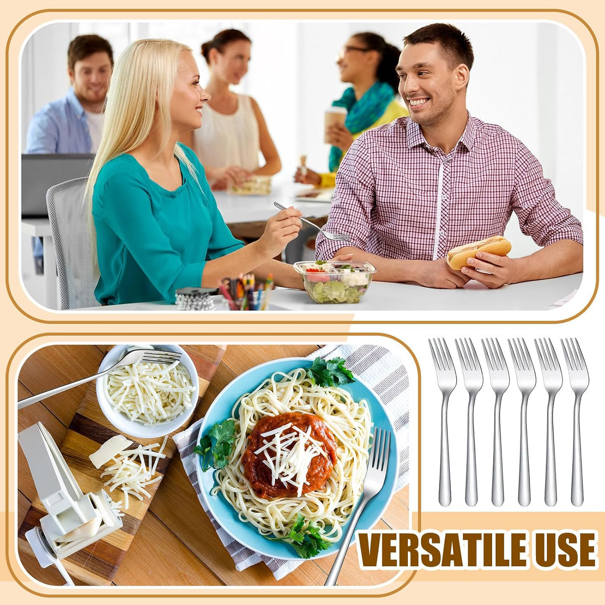 200 Pcs Dinner Forks Bulk Set 8 Inches Stainless Steel Metal Forks