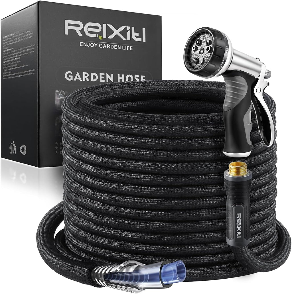 Garden Hose, Flexible Water Hose, Ultra Lightweight Non-Expanding hose with 10 Function Sprayer, Leak proof, Pressure