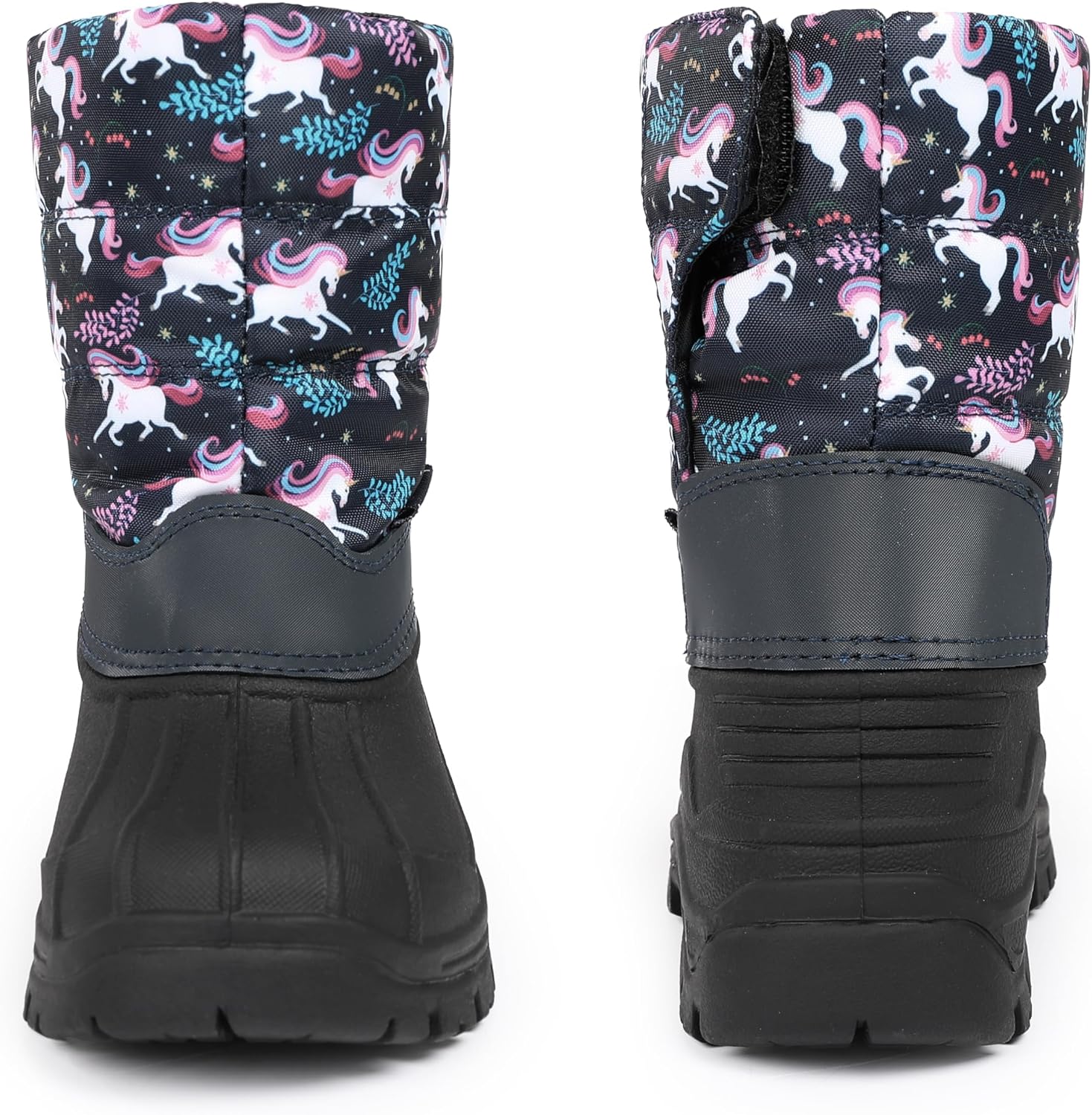 Kids Waterproof Snow Boots,Warm Faux Fur Lined | Durable Non-Slip TPR Outsole,Mid-calf height,Hook-and-Loop