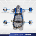 Palmer Safety Premium Fall Protection Roofing Bucket Kit I Full Body Safety Harness, 50' Vertical Rope, Anchor Set I