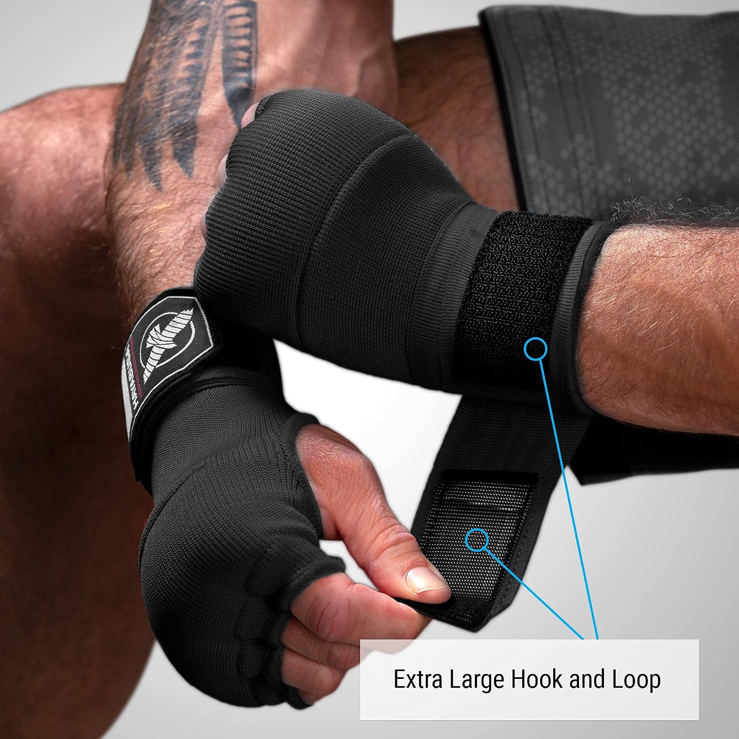 Quick Gel Hand Wrap Boxing Gloves | Slip-On Design, Padded Knuckle Protection, Hook and Loop Closure, Muay Thai