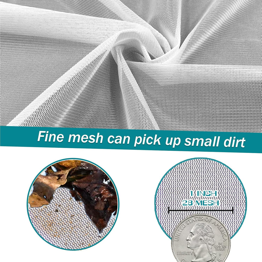 Professional Pool Skimmer Net, Heavy Duty Swimming Leaf Rake Cleaning Tool with Deep Fine Nylon Mesh Net Bag - Fast