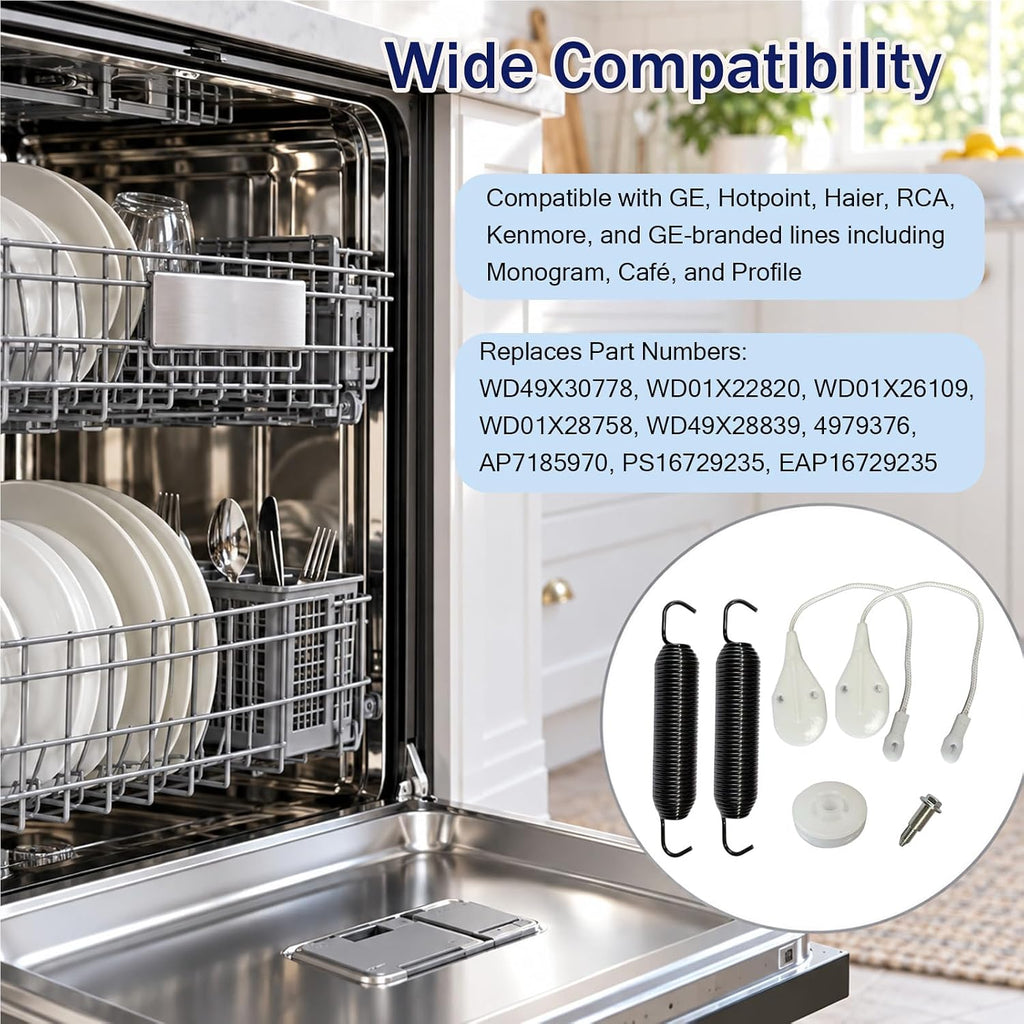 WD49X30778 Dishwasher Door Balance Cable and Spring Kit for GE Dishwashers