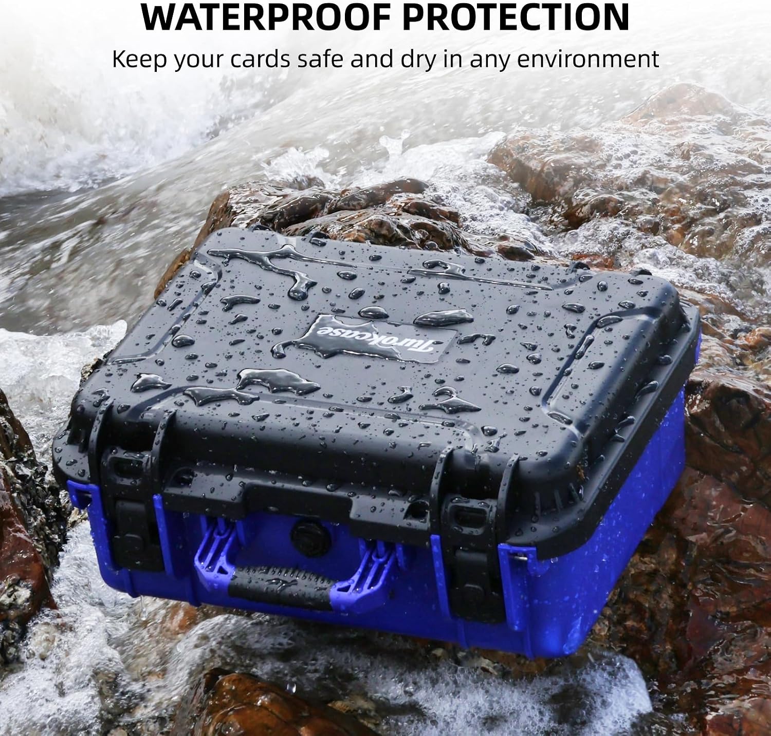 Sports Card Storage Box, Extra Large Graded Card Case, Waterproof Hard Case | Sports Card Case with 8 Adjustable