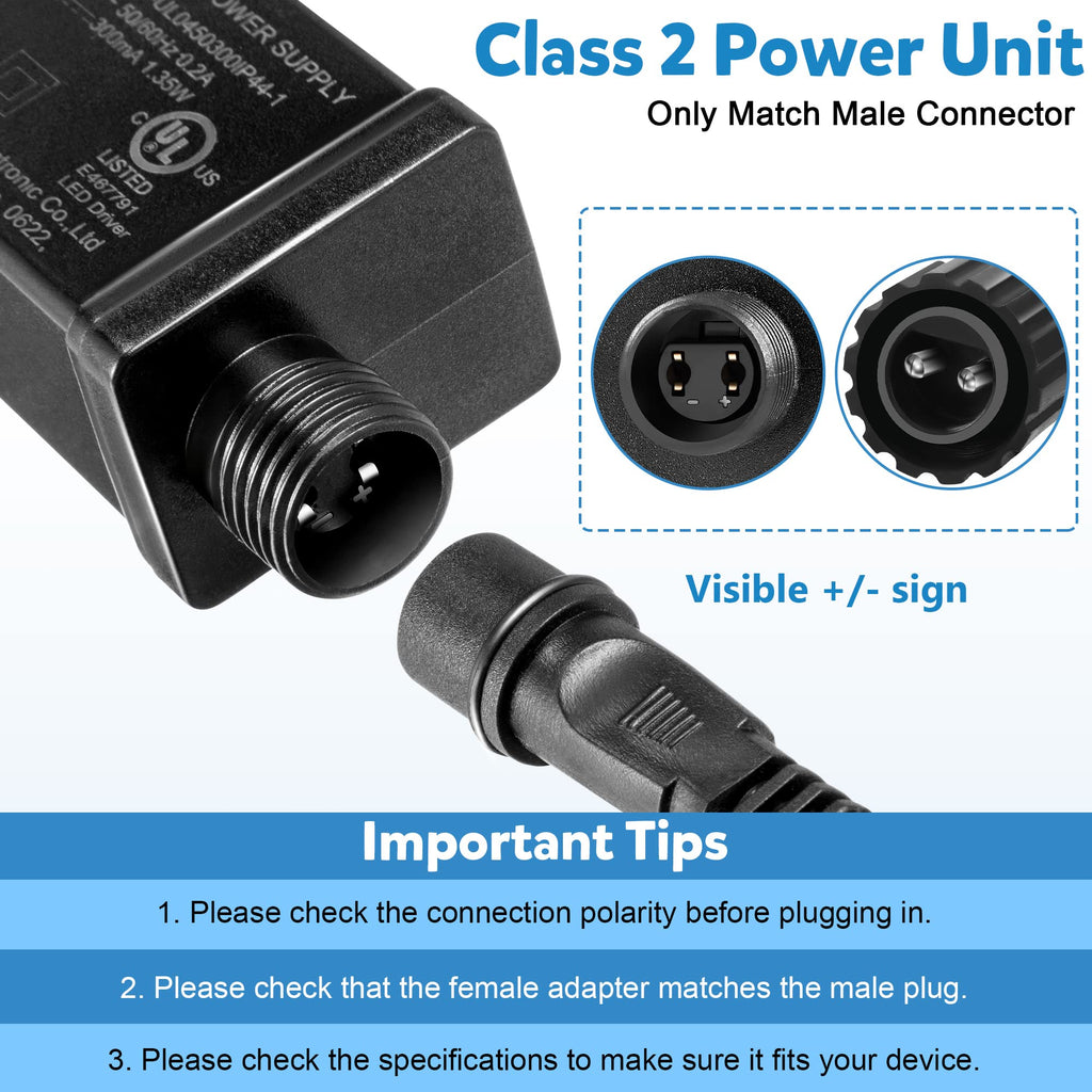 1 Pack 12V 1.5A Class 2 Power Supply, Halloween Inflatables Adapter
