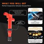 6-Pack Upgraded UF270 Ignition Coil Pack, Spark Plugs for Jeep Liberty 3.7L