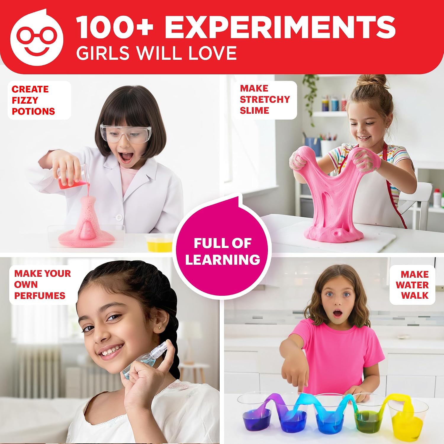 Girls' First Science Experiments Kit for Kids Ages 4+ | Birthday Gift Ideas for Girls 4, 5, 6, 7, 8 Year Olds