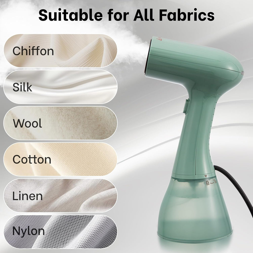 GS01 Handheld Clothes Steamer, 400ml Large Water Tank 1500W Fast Heat Up Portable Travel Wrinkle Remover