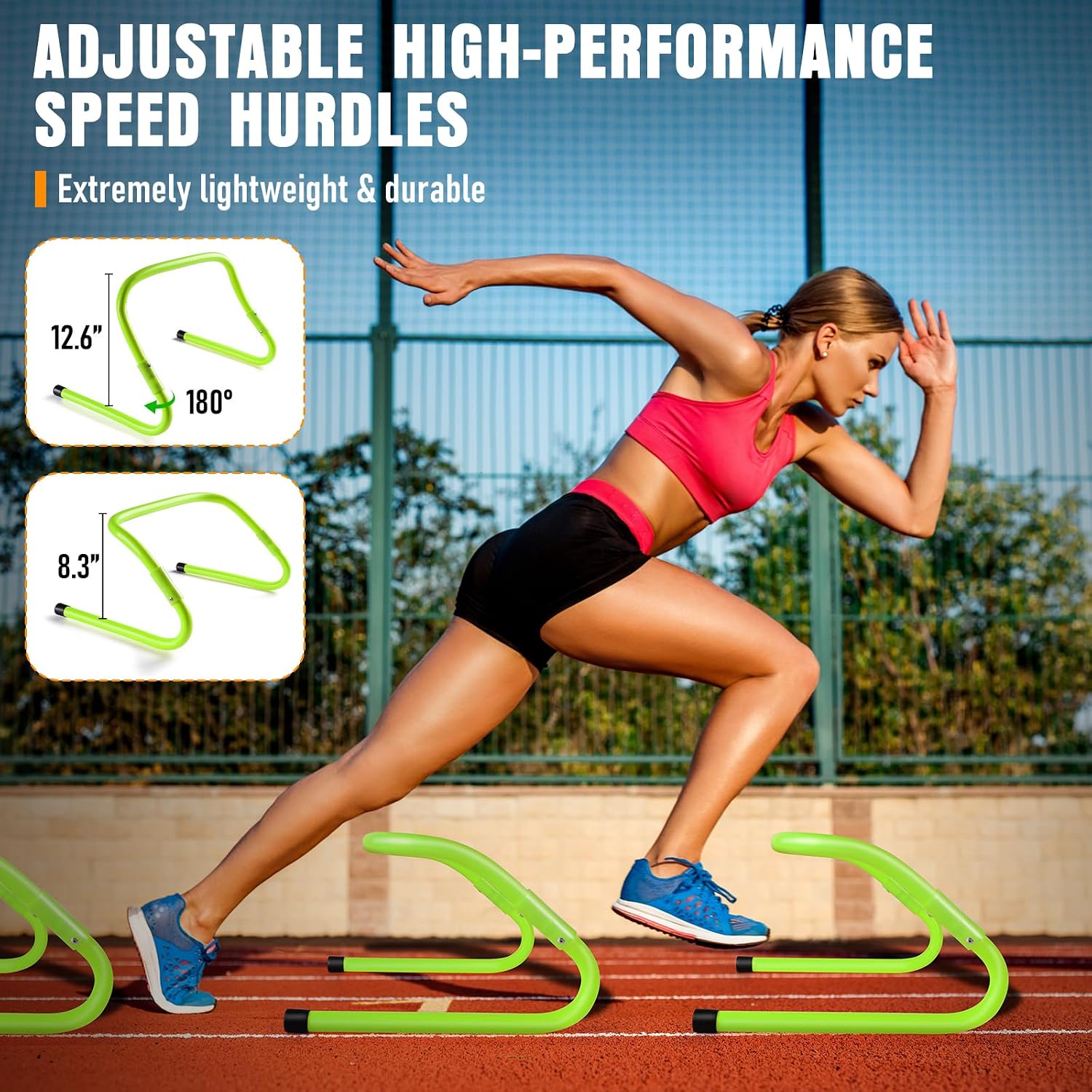 Agility Ladder, Agility Speed Training Equipment Set, 20ft Speed Ladder | 4 Hurdles, 12 Soccer Cones, Jump Rope